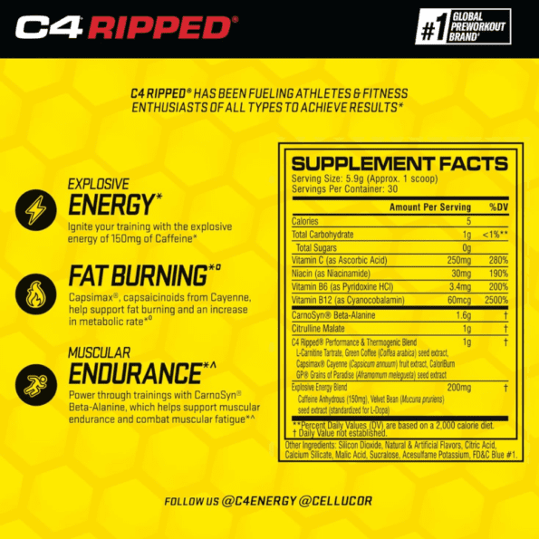 Cellucor C4 Ripped 183 gr | 30 serv - Imagen 2