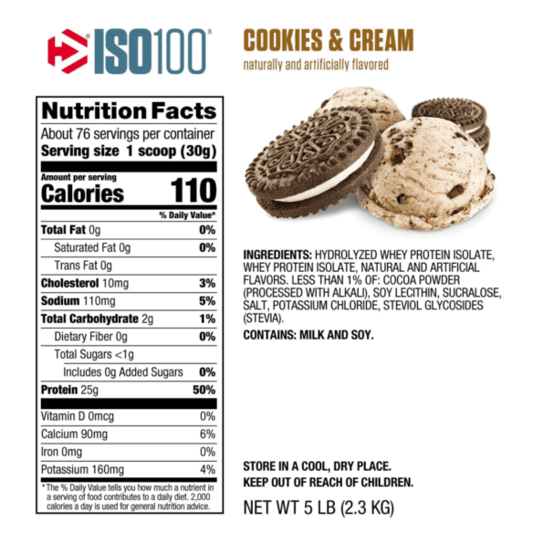 Dymatize ISO 100 2.2 kgs (5 lb) 76 servs | Proteína hidrolizada de aislado de suero de leche - Imagen 17