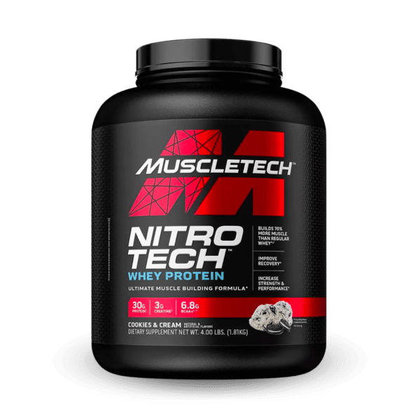 MuscleTech Nitro Tech 1.81 kg (4 lb) | Suplemento de proteína concentrado de suero de leche