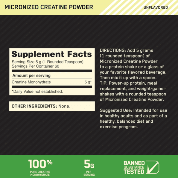 ON Micronized Creatine Powder 300 Gr - Imagen 4