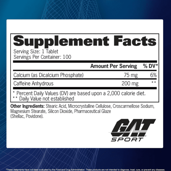 GAT Caffeine 100 tabs - Imagen 2