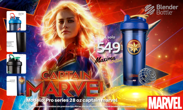 Blender Bottle Capitan Marvel 28 oz