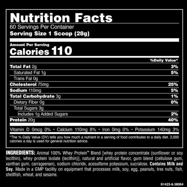 UNI Animal 100% Whey 4 lb - Imagen 2