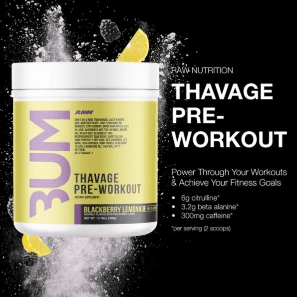 Raw CBUM Thavage Pwo | Sabor BlackBerry Lemonade | 40 serv - Imagen 4