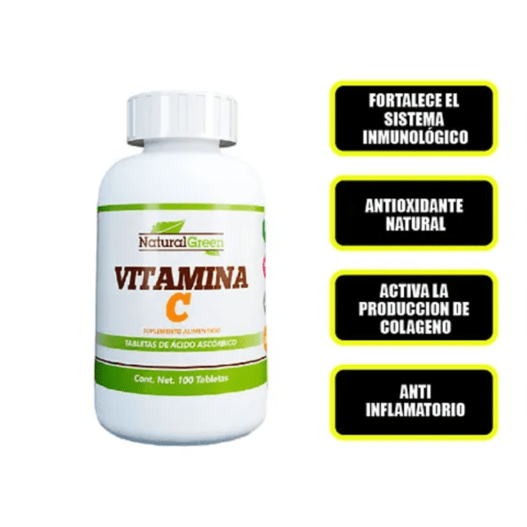BHP Natural Green Vitamina C 100 Tabs - Imagen 2