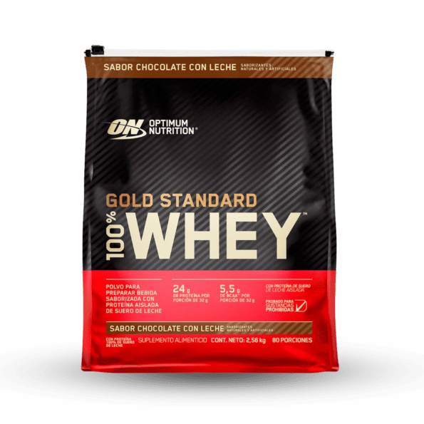 ON Gold Standard 100% whey 5.6 lb Proteína de suero de leche Aislada en polvo 2.56 kg 80 servs Chocolate milk