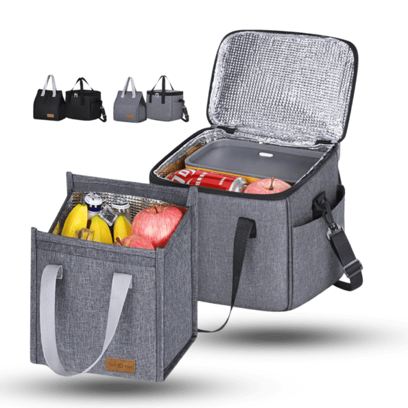 Lonchera Térmica Aislamiento con 3 Compartimentos (Incluye 3 loncheras aptas para microondas + Bolsa térmica gratis)