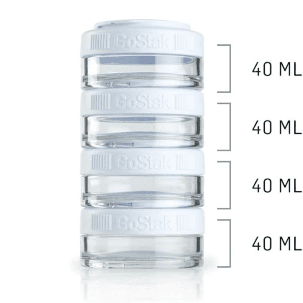 Blender Bottle GoStak - Contenedores de Polvo y Vitaminas, Paquete de 4 (40 ml c/u) - Imagen 2