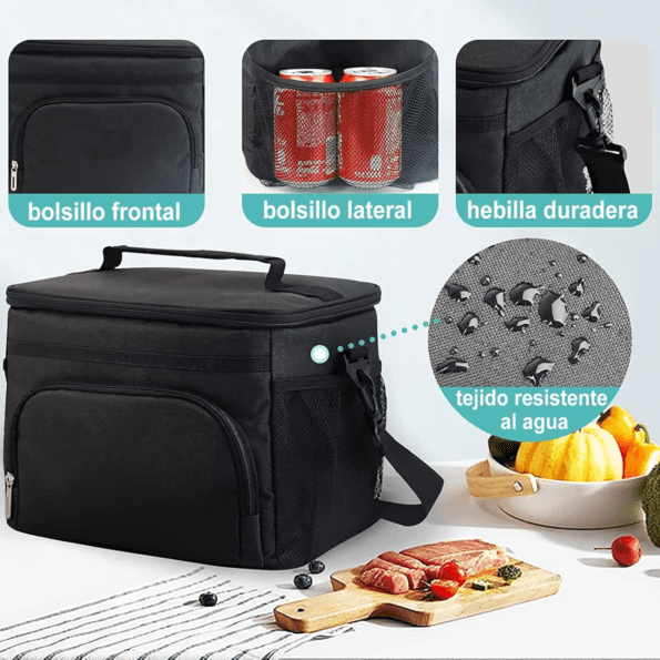 ANNIEMOOM Lonchera | Bolsa Térmica Aislamiento de gran capacidad con 3 Compartimentos (Incluye 3 loncheras aptas para microondas) - Imagen 3
