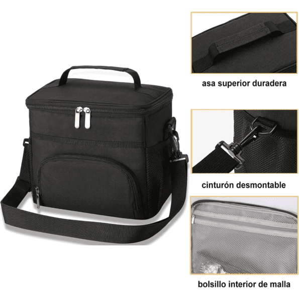 ANNIEMOOM Lonchera | Bolsa Térmica Aislamiento de gran capacidad con 3 Compartimentos (Incluye 3 loncheras aptas para microondas) - Imagen 4