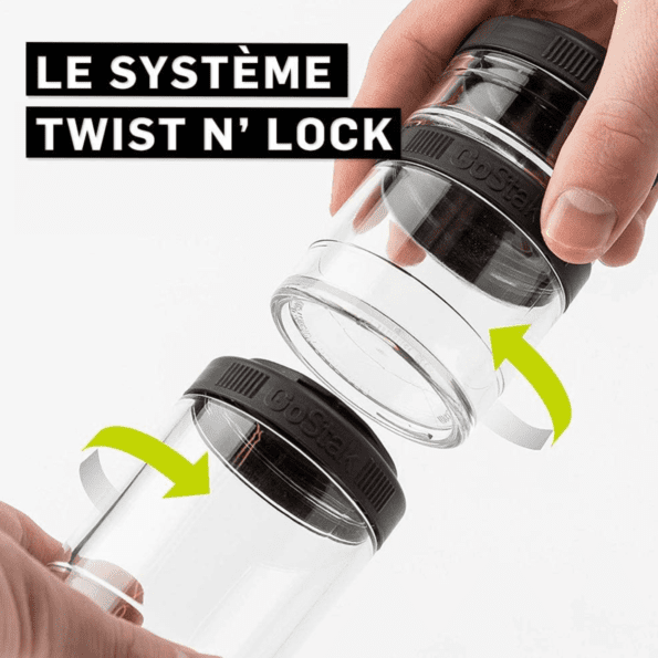 Blender Bottle GoStak - Contenedores de Polvo y Vitaminas, Paquete de 4 (40 ml c/u) - Imagen 4