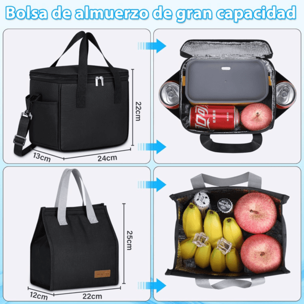 Lonchera Térmica Aislamiento con 3 Compartimentos (Incluye 3 loncheras aptas para microondas + Bolsa térmica gratis) - Imagen 4