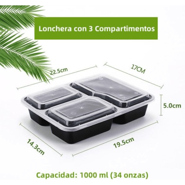 AUGUSTYUE Lonchera | Bolsa Térmica Aislamiento de gran capacidad con 3 Compartimentos (Incluye 3 loncheras aptas para microondas) - Imagen 5