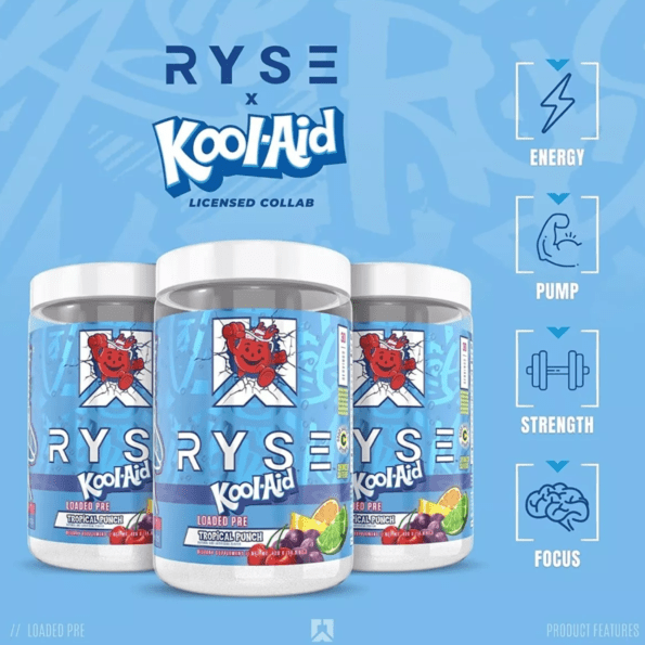 Ryse Loaded Pre | Sabor Kool-Aid Tropical Punch | 30 serv - Imagen 10
