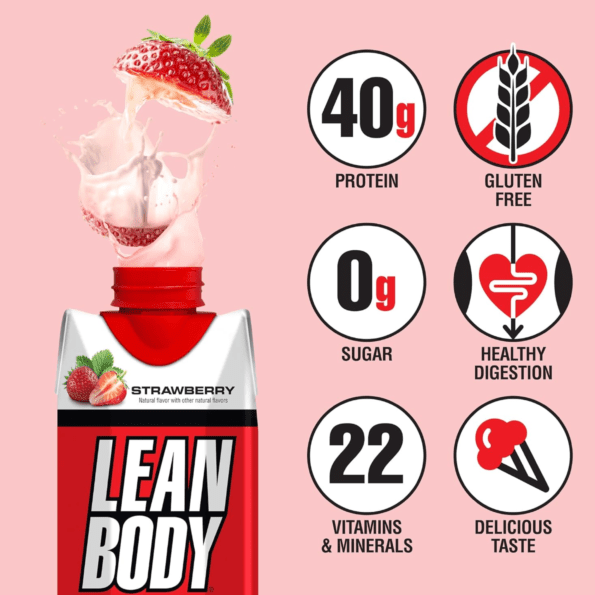 LABRADA | Lean Body Protein Shake | Sabor Strawberry | 500 ml - Imagen 3