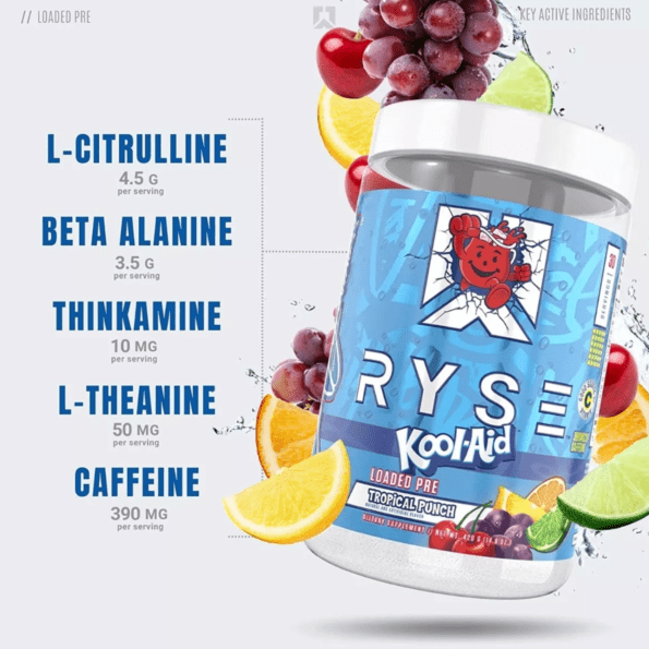 Ryse Loaded Pre | Sabor Kool-Aid Tropical Punch | 30 serv - Imagen 5