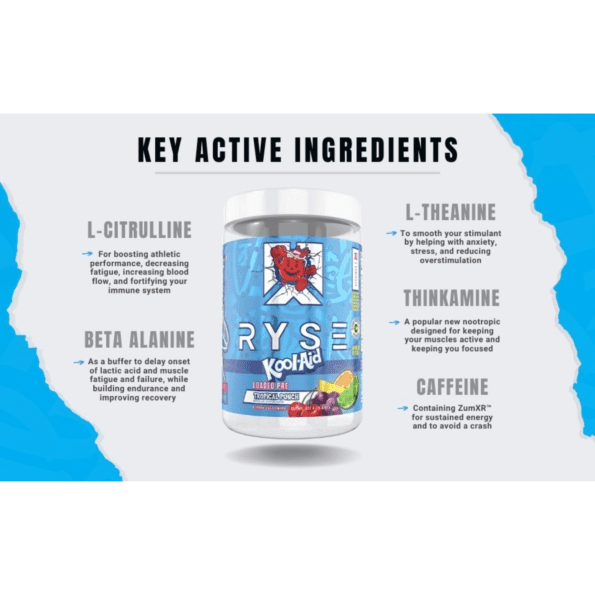 Ryse Loaded Pre | Sabor Kool-Aid Tropical Punch | 30 serv - Imagen 8
