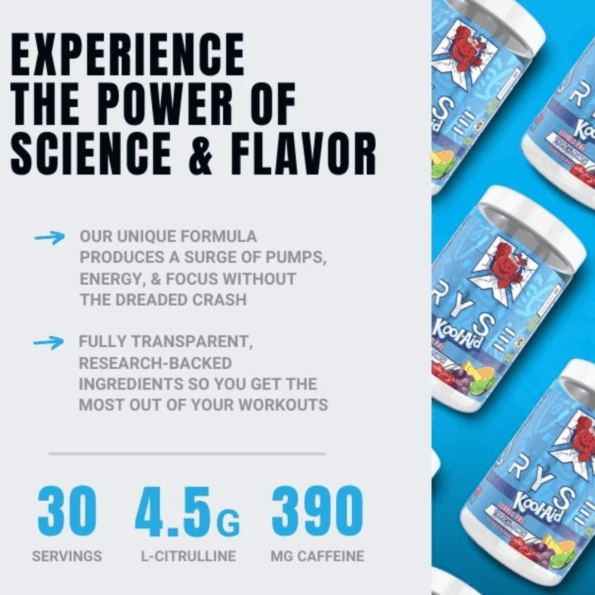 Ryse Loaded Pre | Sabor Kool-Aid Tropical Punch | 30 serv - Imagen 9