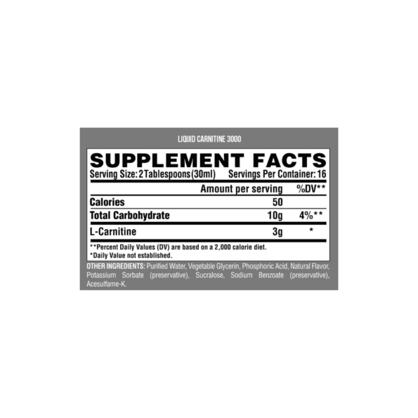 NUTREX | Liquid Carnitine 3000 | 16 Oz - Imagen 2