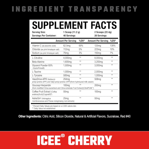 Axe And Sledge | Hydraulic V2 Advanced Non-Stim Pwo | Sabor Icee Cherry | 20/40 serv - Imagen 2