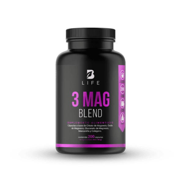 BLife | 3 Mag Blend | Mezcla de Citrato, Óxido y Gluconato de Magnesio 200 caps | 500 mg