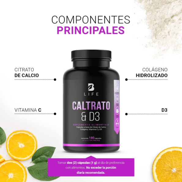 BLife | Caltrato & D3 | Citrato de Calcio y Vitamina D3 | 180 caps - Imagen 3