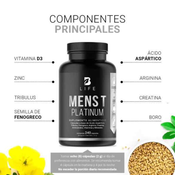 BLife | Mens T Platinum | Precursor para Hombre Platinum 240 caps | 500 mg - Imagen 3