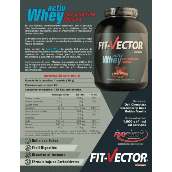 Myo Vector | FIT VECTOR Activ whey 4 lb - Imagen 3
