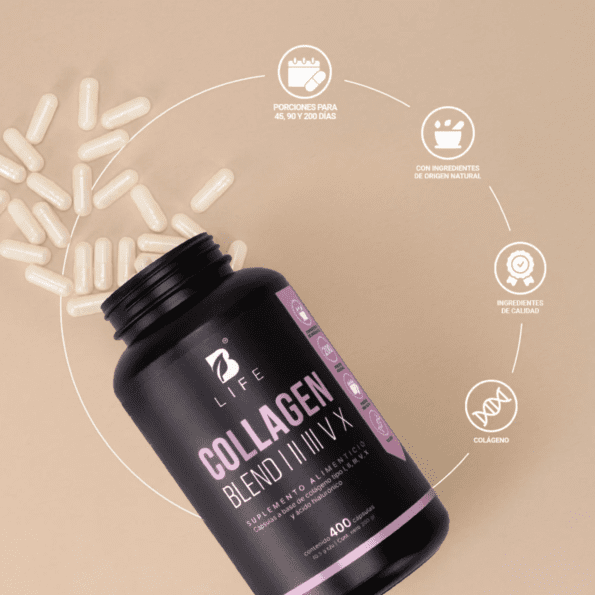 BLife | Collagen Blend I II III V X | Colágeno Hidrolizado Tipo I, II, III, V y X | 180 caps - Imagen 4