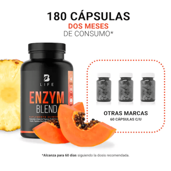 BLife | Enzym Blend | Enzimas Digestivas 180 Cápsulas | 600 mg - Imagen 4