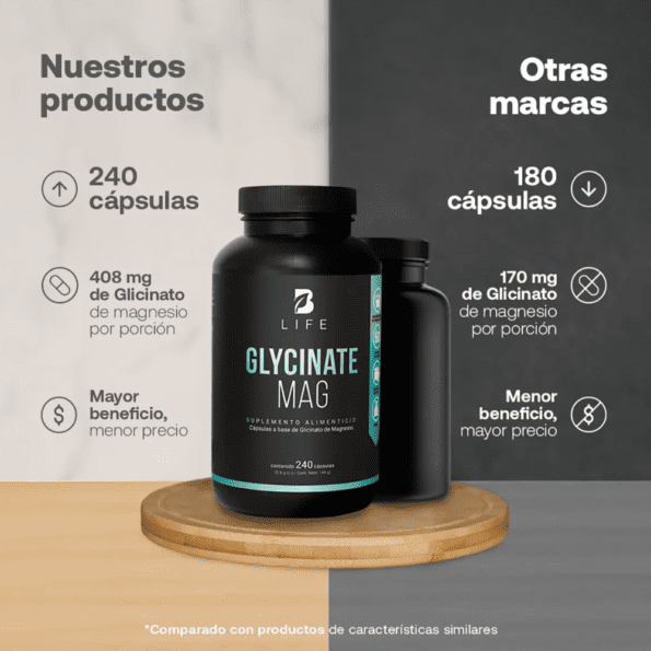 BLife | Glycinate Mag | Glicinato de Magnesio 240 Cápsulas | 600 mg - Imagen 4
