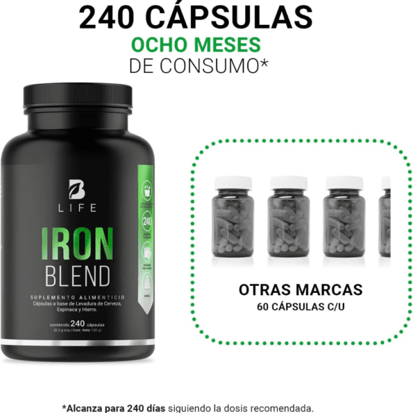 BLife | Iron Blend 240 caps | 500 mg - Imagen 4