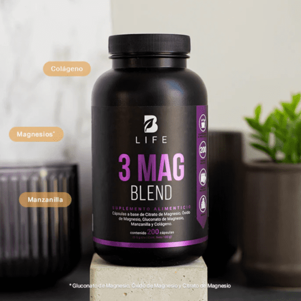 BLife | 3 Mag Blend | Mezcla de Citrato, Óxido y Gluconato de Magnesio 200 caps | 500 mg - Imagen 5