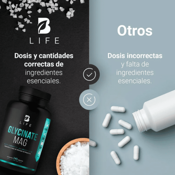 BLife | Glycinate Mag | Glicinato de Magnesio 240 Cápsulas | 600 mg - Imagen 6
