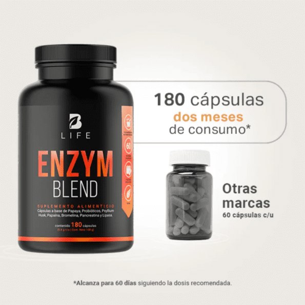 BLife | Enzym Blend | Enzimas Digestivas 180 Cápsulas | 600 mg - Imagen 8