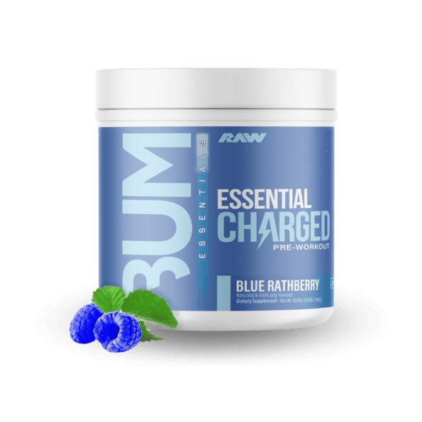 Raw CBUM Essential Charged | Sabor Blue Rathberry | 25 serv