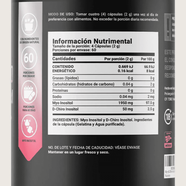BLife | Myo y D-Chiro Inositol Platinum Mezcla de Ratio 40:1 240 Cápsulas | 500 mg - Imagen 2