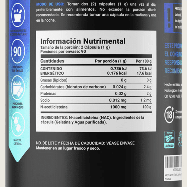 BLife | N-Acetyl Cysteine | N-Acetilcisteína 180 caps | 500 mg - Imagen 2