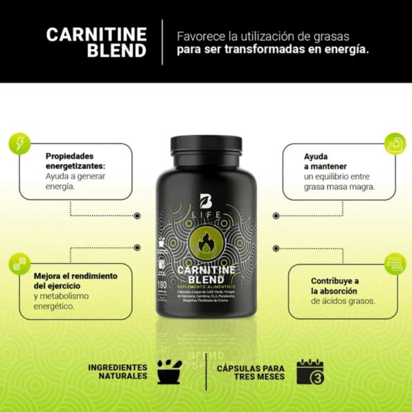 BLife | Carnitine Blend | Fórmula a base de Carnitina 180 caps - Imagen 3