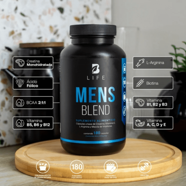 BLife | Mens Blend | Multivitamínico para Hombre 180 Cápsulas | 650 mg - Imagen 3