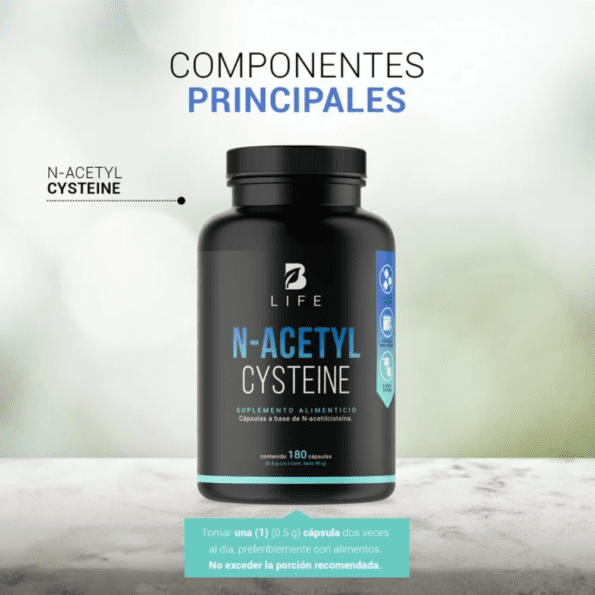 BLife | N-Acetyl Cysteine | N-Acetilcisteína 180 caps | 500 mg - Imagen 3