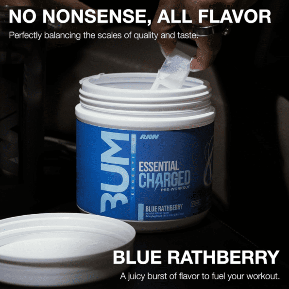 Raw CBUM Essential Charged | Sabor Blue Rathberry | 25 serv - Imagen 4