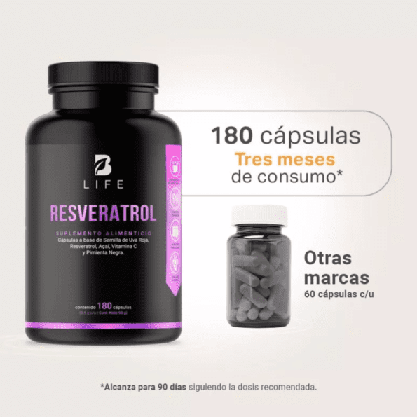 BLife | Resveratrol 180 Cápsulas | 500 mg - Imagen 6