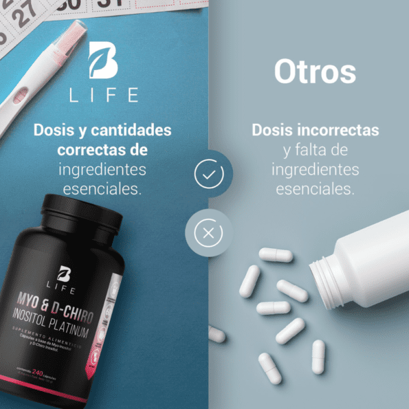 BLife | Myo y D-Chiro Inositol Platinum Mezcla de Ratio 40:1 240 Cápsulas | 500 mg - Imagen 7