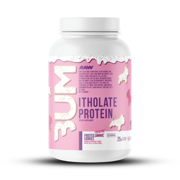 RAW CBUM ISO 780g (1.72 lbs) Proteína aislada de suero de leche | Sabor Frosted Frenchie Cookies