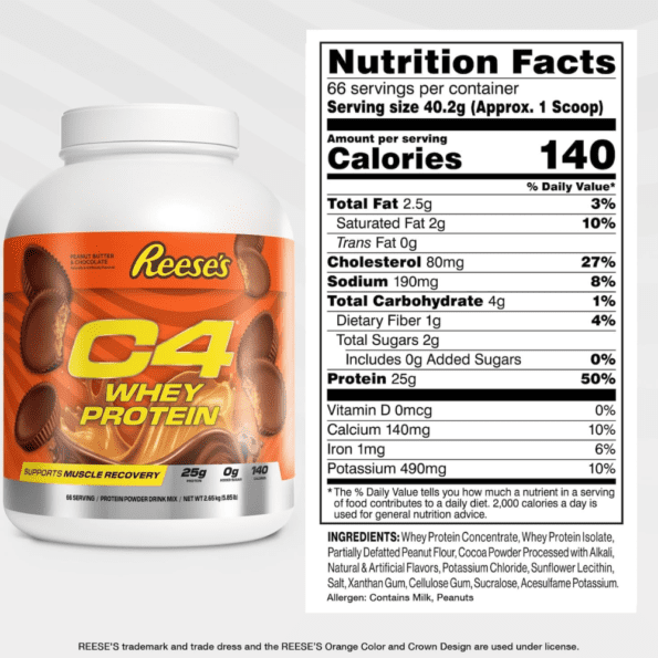 CELLUCOR | C4 Whey Protein 5 lb | Sabor Reese's - Imagen 2