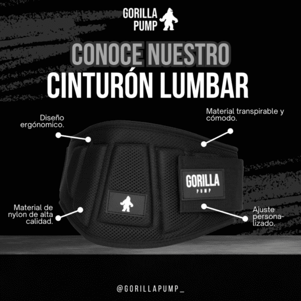 GORILLA PUMP | Cinturón De Velcro Con Hebilla de Acero | Color NEGRO - Imagen 4