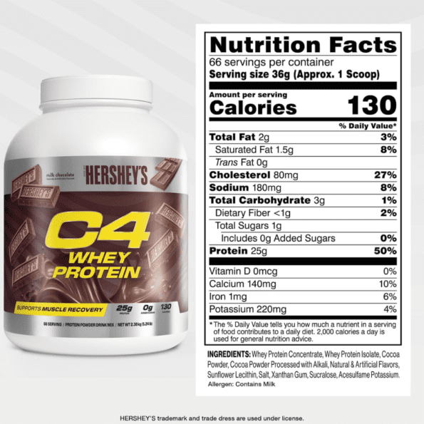 CELLUCOR | C4 Whey Protein 5 lb | Sabor Hershey's - Imagen 2