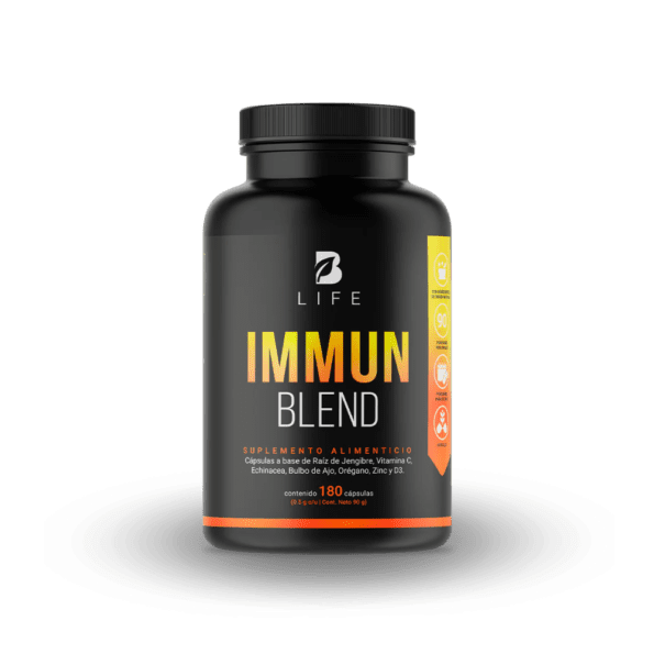 BLife | Immun Blend | Multivitamínico de Vitamina C + Jengibre 180 Cápsulas | 500 mg