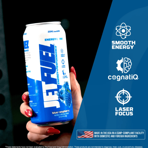 GAT JETFuel Energy Drink | Sabor Blue Raspberry | 16 Oz - Imagen 4